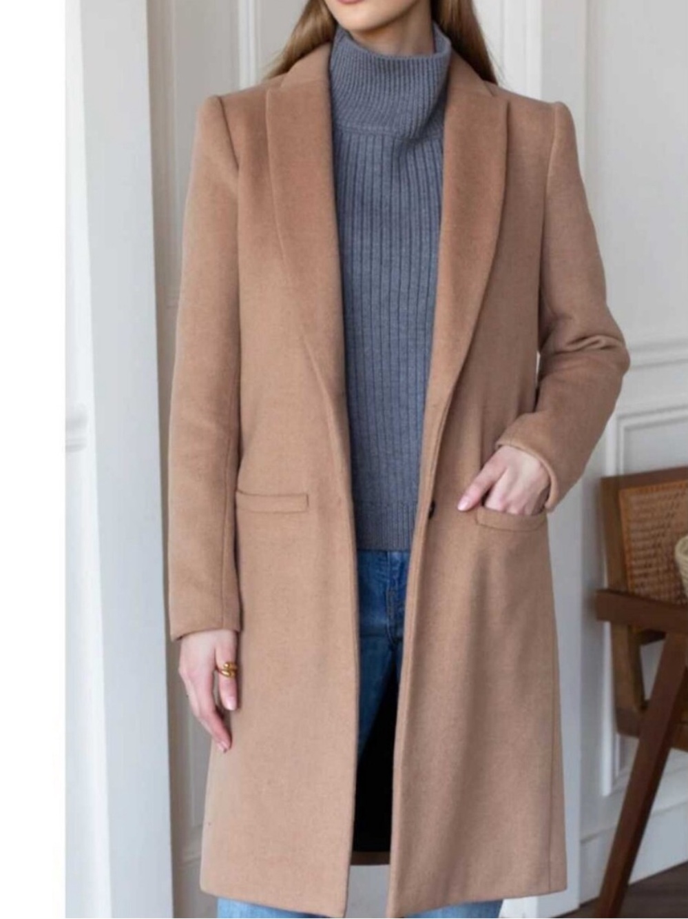 Emerson Fry Camel Wool-Cashmere Single-Breasted Long Coat